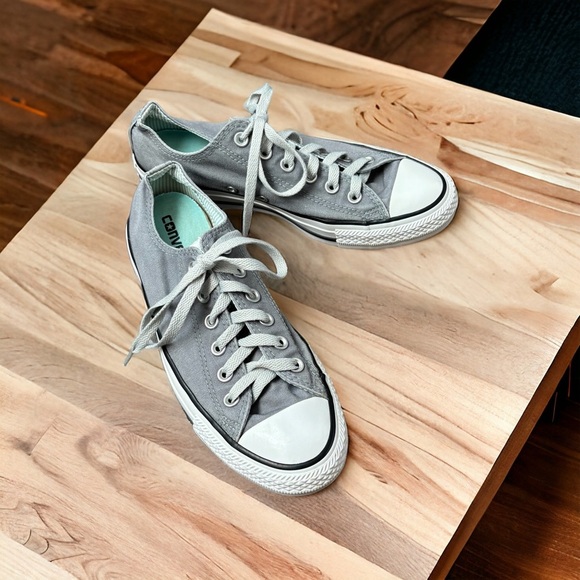 Converse Chuck Taylor Low Top Gray White/Teal. Size 9 Women’s Size 7 Men’s. - Picture 3 of 6